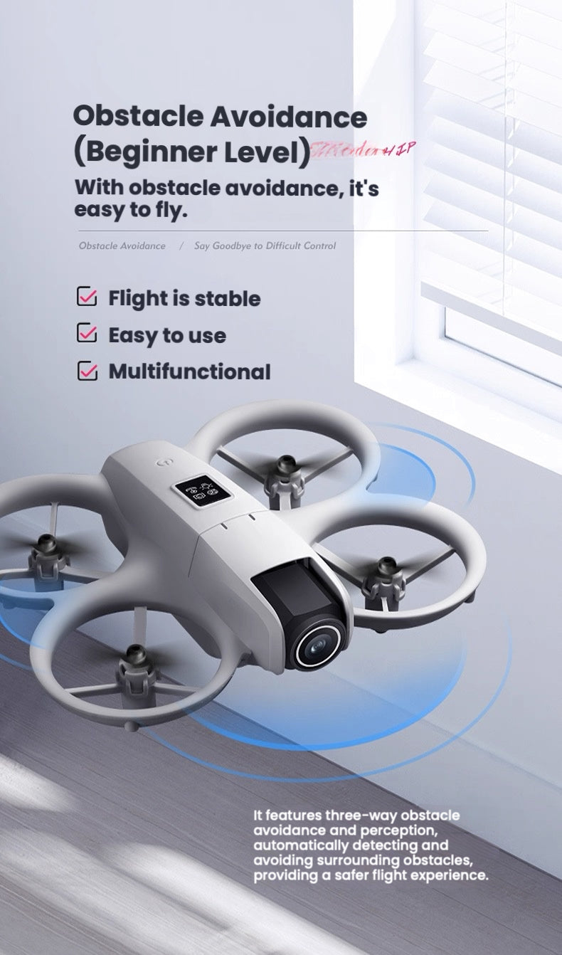 【Standard Version】Drone with 2K HD Camera, 360° Flip, Intelligent Obstacle Avoidance, Headless Mode, 1 Batteries, Foldable Mini Drone for Adults