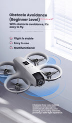 【Standard Version】Drone with 2K HD Camera, 360° Flip, Intelligent Obstacle Avoidance, Headless Mode, 1 Batteries, Foldable Mini Drone for Adults